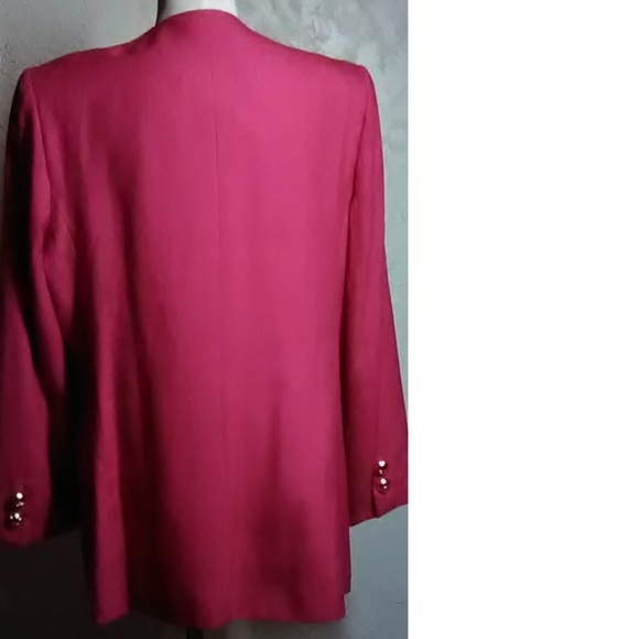 Kasper For A.S.L.New Pink Linen Look Blazer Size - Picture 3 of 7